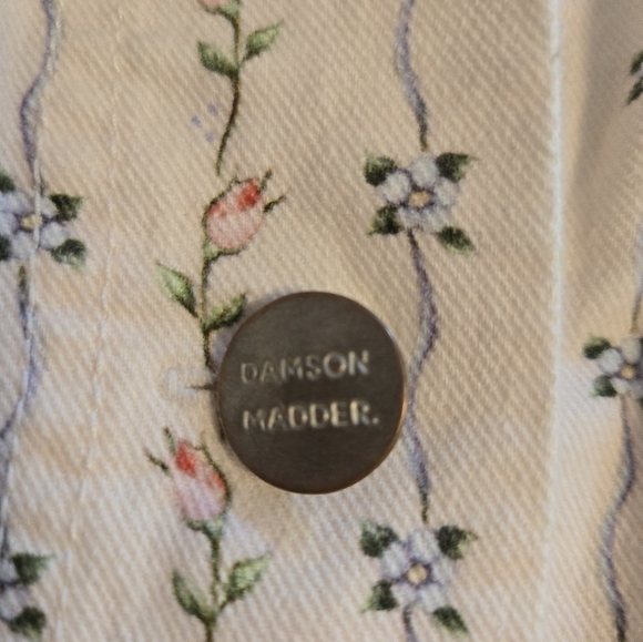 DAMSON MADDER FREE PEOPLE GOODNATURE ECRU FLORAL DENIM JACKET. SIZE 14. - Picture 6 of 11